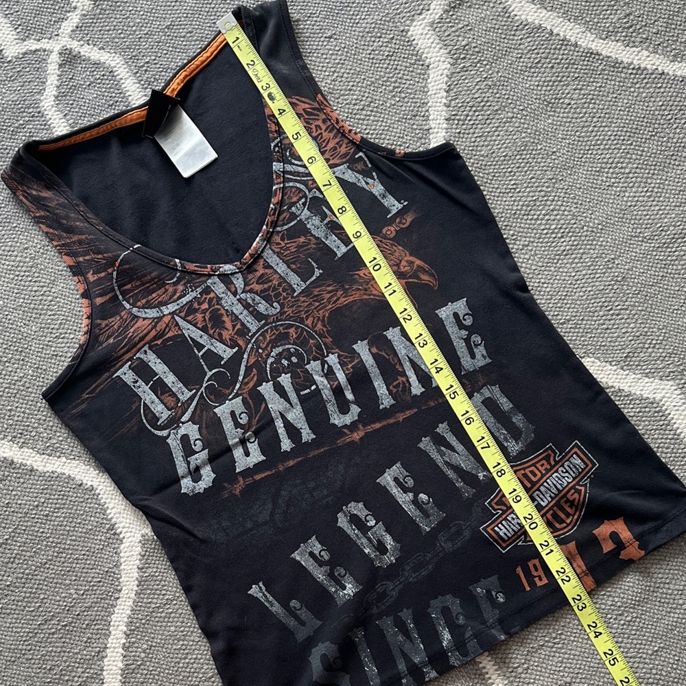 Harley-Davidson Port Charlotte, FL Black and Orange Graphic V-neck Tank